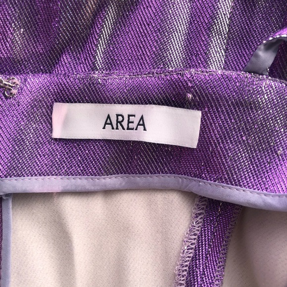 AREA Crystal Strap Bodysuit Silver Violet Purple S - Picture 5 of 10